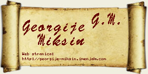 Georgije Mikšin vizit kartica